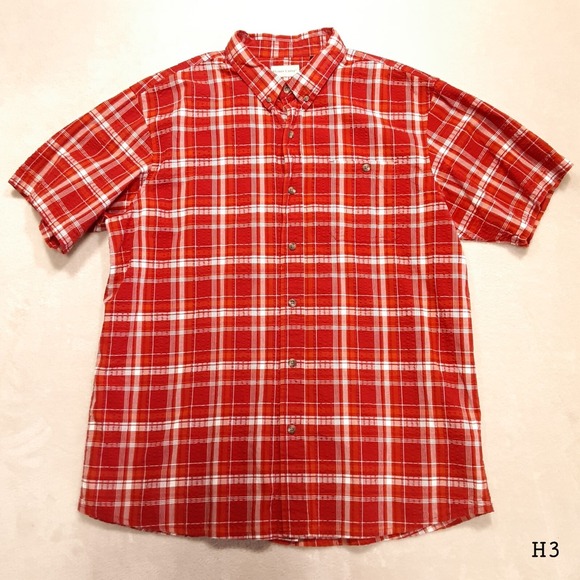 Hobbs Creek Mens Short Sleeve Button Shirt Sz.XL/Red Plaid/Textured Cotton - Picture 10 of 10